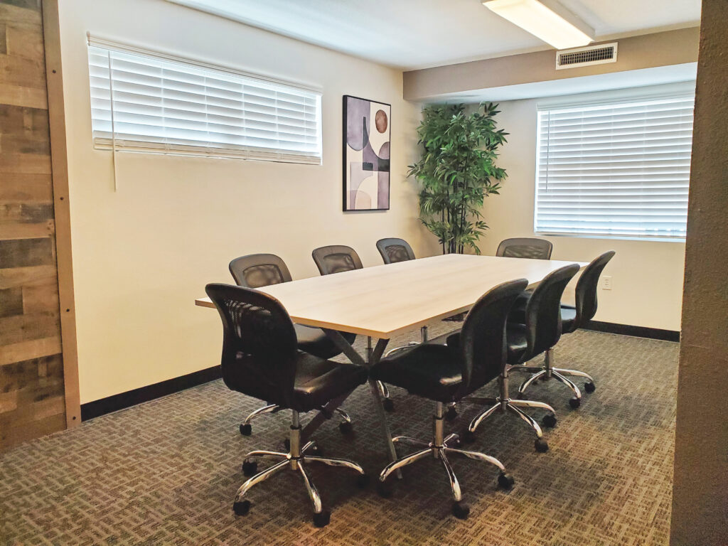 The modern conference room for rent in Sarasota Florida at includes a formal meeting space able to accommodate up to eight people. Learn more at brvosrq.com